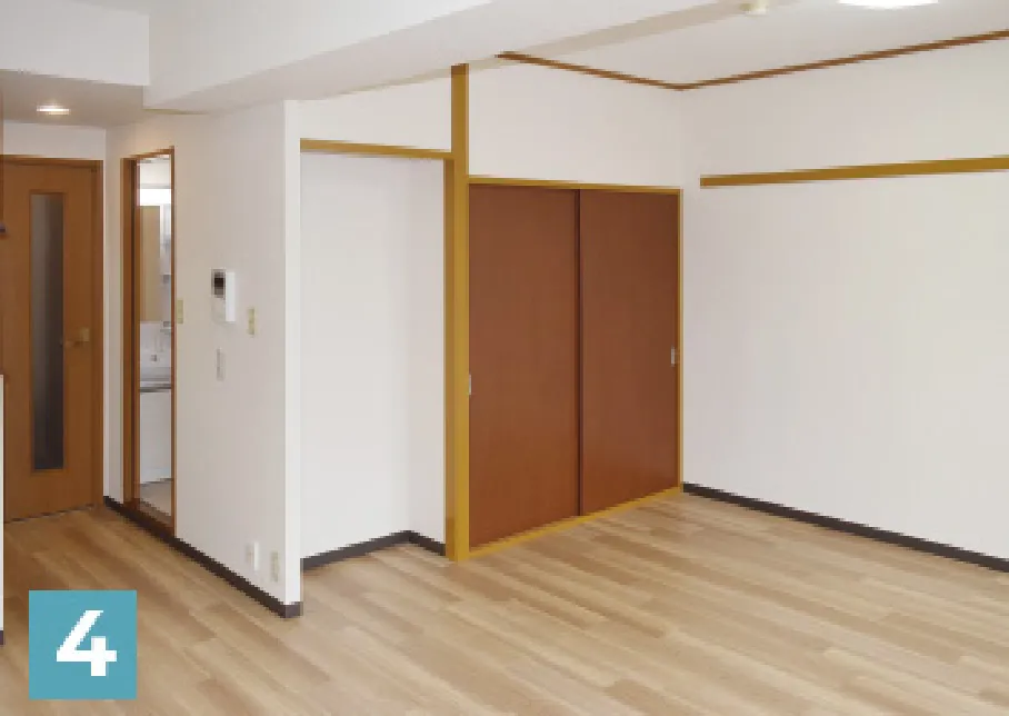 アクセントクロスのキッチン